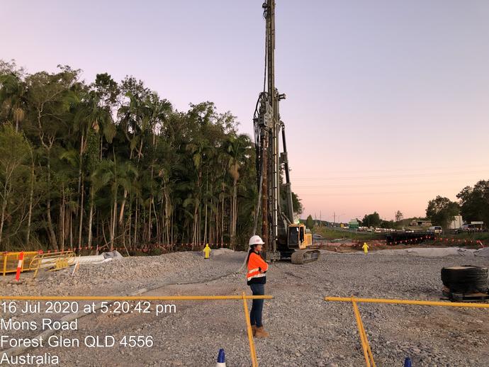 Keller female graduate on site