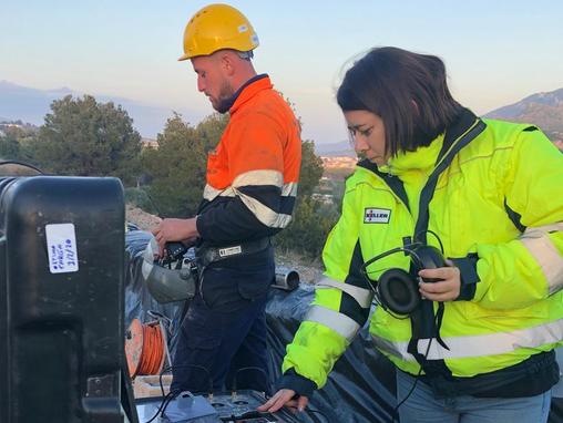 female Keller project manager working on site